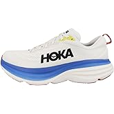 HOKA Mens Bondi 8 Textile Blanc De Blanc Virtual Blue Trainers 8 US