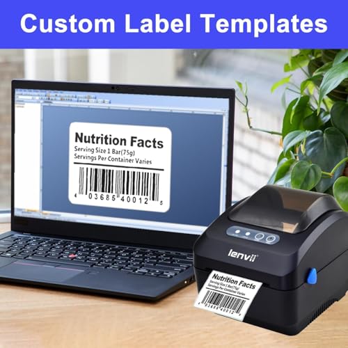 LENVII 3 Inch (80mm) Thermal Label Printer | 203 DPI High-Speed Barcode Printer | 127mm/s Printing for Shipping Labels | Compatible with Windows & Mac | Retail,Logistics & E-Commerce 2"-3" Label Width