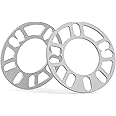 dynofit Universal 5mm Wheel Spacers for 98-120 Multiple Bolts Pattern, Pack of 2 Thin Aluminum Shims Hubcentric Spacer for 4 