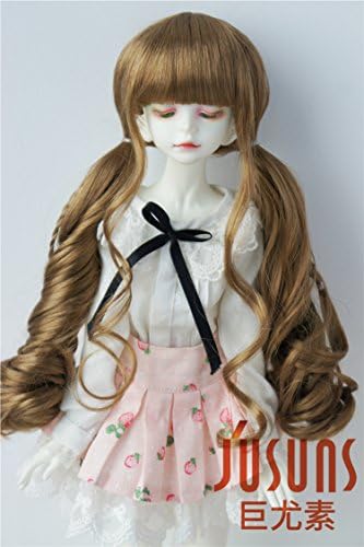 JD337 7-8inch 18-20CM Pony Braids BJD doll wigs 1/4 MSD synthetic mohair doll accessories 5 colors available (Brown)