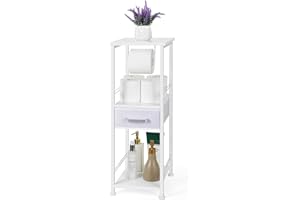 Fogein Bathroom Storage Cabinet, Towel Shelf for Bathroom, Bathroom Storage Cabinet with Toilet Paper Holder，Storage Cabinets for Bathroom/Kitchen/Living Room Use(White)