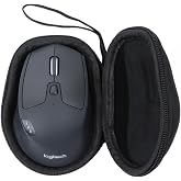Ginsco Hard Travel Case Compatible with Logitech M720 Triathlon/M705 Marathon/M510/M550/M330/M317/M196/M185 Wireless Mouse, Universal Hard Shell Storage Case (Black, M)