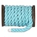 Ravenox Natural Twisted Cotton Rope | (Aqua)(1/2 Inch x 10 Feet) | Made in The USA | Strong Triple-Strand Rope for Sports, Décor, Pet Toys, Crafts, Macramé & Indoor Outdoor Use