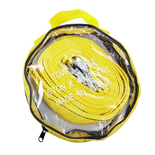 POWLAB 13ft/4m 5 Ton Heavy Duty Self-Rescue Car Tow Rope Strap Belt Polyester Strong Hook Towing Cable Trailer For ATV UTV Truck Boat