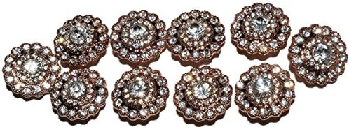 The Buckle Boutique Rose Gold Round Circle of Rhinestones Brooch Buckle (10 Pieces)