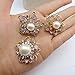 L'VOW 12px Pearl Brooches Mixed Designs Silver or Gold Colors Brooch Pins Wedding Corsage Bride Bouquet Kit (X- Gold)