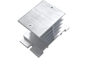 Silver Tone Aluminum Heat Sink Heatsink SSR Dissipation for Single Phase 10A-40A 3.15x1.97x1.97 Radiator