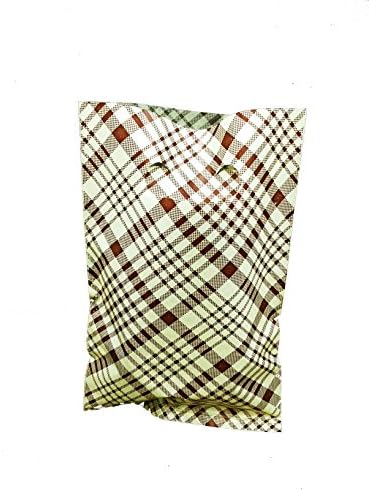 Lin NaDa l 50 Pcs.Smal Plastic Bag Flat Bag 6" Wx9 H With Die Cut Handle (6x9 Brown 01)