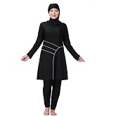 Plus Size Muslim Swimsuits for Women Rash Guard Swimwear Top Pants with Hijab/Cap