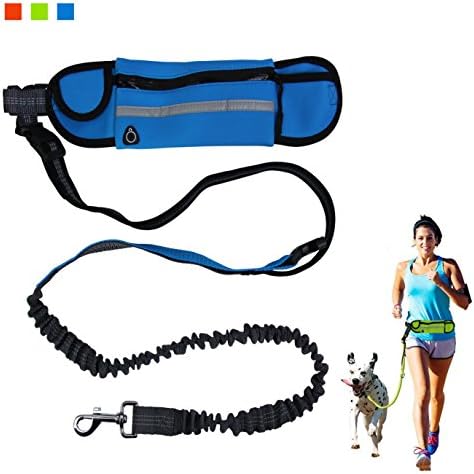 KYC 3 Colors Hands Free Dog Leash Pet Training Leash with Waist Bag for Dog Safety Traing,Walking,Running Hand Pulling Leash (Green)