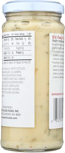 CAPTAIN TOADYS, SAUCE TARTAR, 8 OUNCE