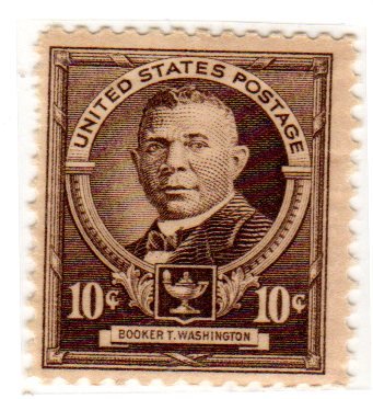 Postage Stamps United States. One Single 10c Dark Brown 1940 Booker T. Washington, Famous American Issue, American Educators Stamp #873.