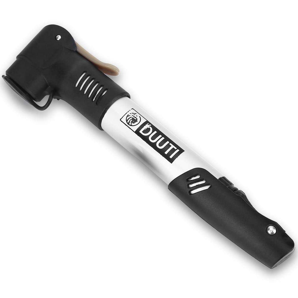 Bike Pump, Aluminum Alloy Portable Mini Tire Air Pump, Super Fast Tyre Inflation Compatible with Both Presta and Schrader Valves, for Inflate Balls, Swimming Rings