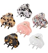 Hair Claw Clips for Women Girls, Funtopia 6 Pack 2.2 Inch Tortoise Barrettes Acrylic Hair Jaw Cli...