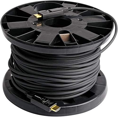 DTECH 50 Meter Fiber Optic HDMI Cable 4K HDR 60Hz 4:4:4 18Gbps High Speed Ultra HD with Dual Micro HDMI and Standard HDMI Connector