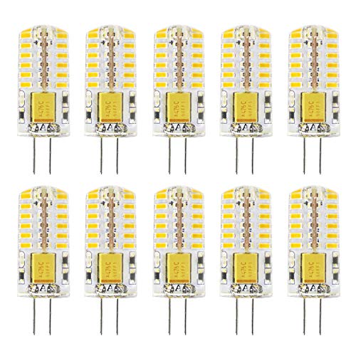 G4 LED Bulb – 10 Pack G4 Bi-Pin Base 48×3014 SMD LED Light Bulb Lamp AC/DC 12V 2.5 Watt Equivalent to 20W T3 Halogen Track RV Bulb Non-dimmable Warm White 3000K 360° Beam Angle
