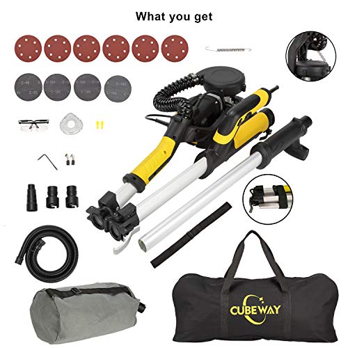 Cubeway Drywall Sander with Vacuum, Rotary and Detachable Dust Shroud