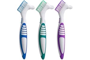 3 P Denture Cleaning Brush Portable Cleaning Brush False Teeth Brushes for Denture Care Denture Cleaner with Multi-Layered So