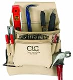 CLC Custom Leathercraft 178234 Carpenter's Nail and Tool Bag Reversed Top Grain, 8-Pocket