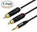 [2Pack] RCA Cable, iXCC 6 Feet Dual Shielded Gold-Plated 3.5mm Male to 2RCA Male Stereo Audio Y Cable
