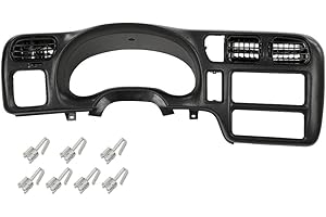 G-PLUS Dash Radio Trim Bezel Cover Single Din Compatible with 1998-2004 Chevy Blazer S10/GMC Jimmy Sonoma Dashboard Radio Panel (Black ABS Plastic)