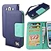 Galaxy S3 case,By HiLDA,Wallet Case,PU Leather Case,Credit Card Holder,Flip Cover Skin,Case for Samsung Galaxy SIII i9300[Blue]