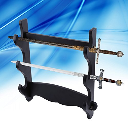 Sword Holder, Three-Tier Samurai Sword/Flute Katana Wall Mounted Bracket Holder Hanger Display Parts for Home