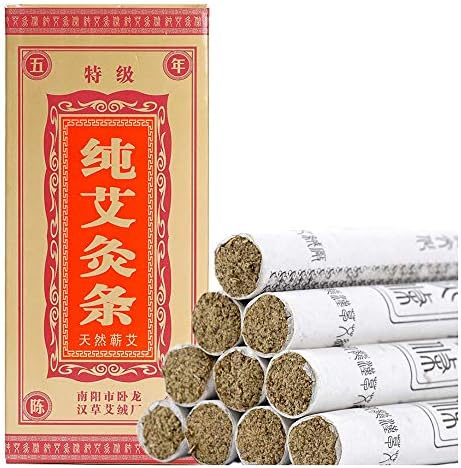 10Pcs/Box Moxa Rolls Chinese Traditional Roller Stick Black Roller Burner Moxibustion Acupuncture Massage