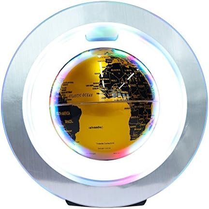 Conpush 4 inch Floating Globe Magnetic levitation World Map LED Table Decoration With Round Shape Base (gold)