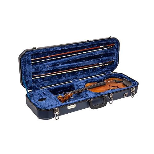 Crossrock 4/4 Violin CaseABS Hardshell with Interior Compartment, Detachable StrapsBlue