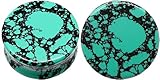 Aqua Green/Teal Howlite Organic Stone Ear Plugs Gauges Sold in Pairs (22mm 7/8 inch)
