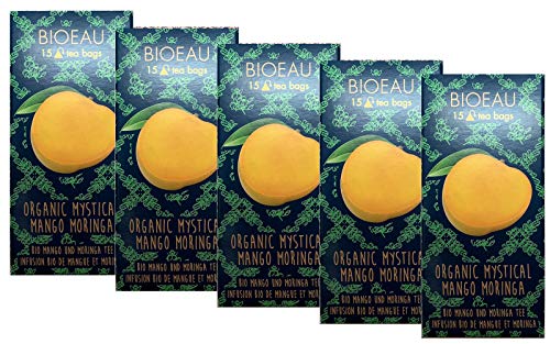 BIOEAU Mystical Mango Moringa BIO, 5er Pack, (75 Tee Beutel x 3 g = 225 g)