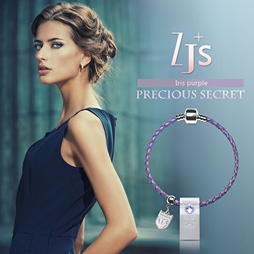 TOPMORE ZJ-S Series USB3.0 Encryption Security Flash Drive Rhinestones decorated with leather braided bracelet Flash Disk Fashion High speed Memory Stick (16GB, Purple) - Thumbnail 3