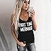 Winhurn Sexy Women Part Time Mermaid Print Sleeveless Blouse Vest Tank Top (S, Black)