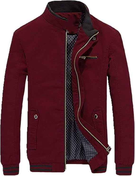 Men's jacket spring and autumn jacket with zipper pocket Amazon.co.uk