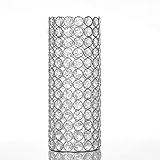 VINCIGANT Cylinder Decorative Flower Vases for Artificial Bouquet,Wedding Home Dining Room Table Decorative Centerpieces with Warm White String Light (Hollow)