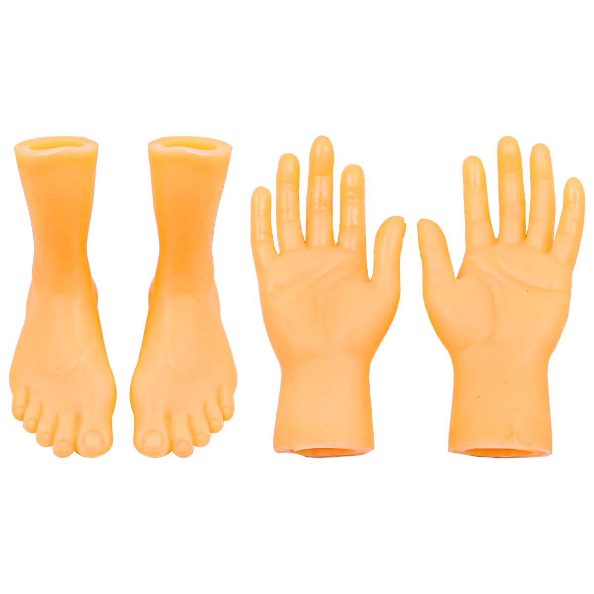 Hsthe Sea Small Hands and Feet Miniature Little Hands Feet Finger Puppets Mini Finger Hands Foot Prank Game Toys Carnival Party Favors(4 Pcs)