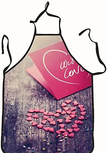 chanrancase tailored apron holidays decoration with gift box and red ros Children, unisex kitchen apron, adjustable neck for barbecue 26.6x27.6+10.2(neck) INCH