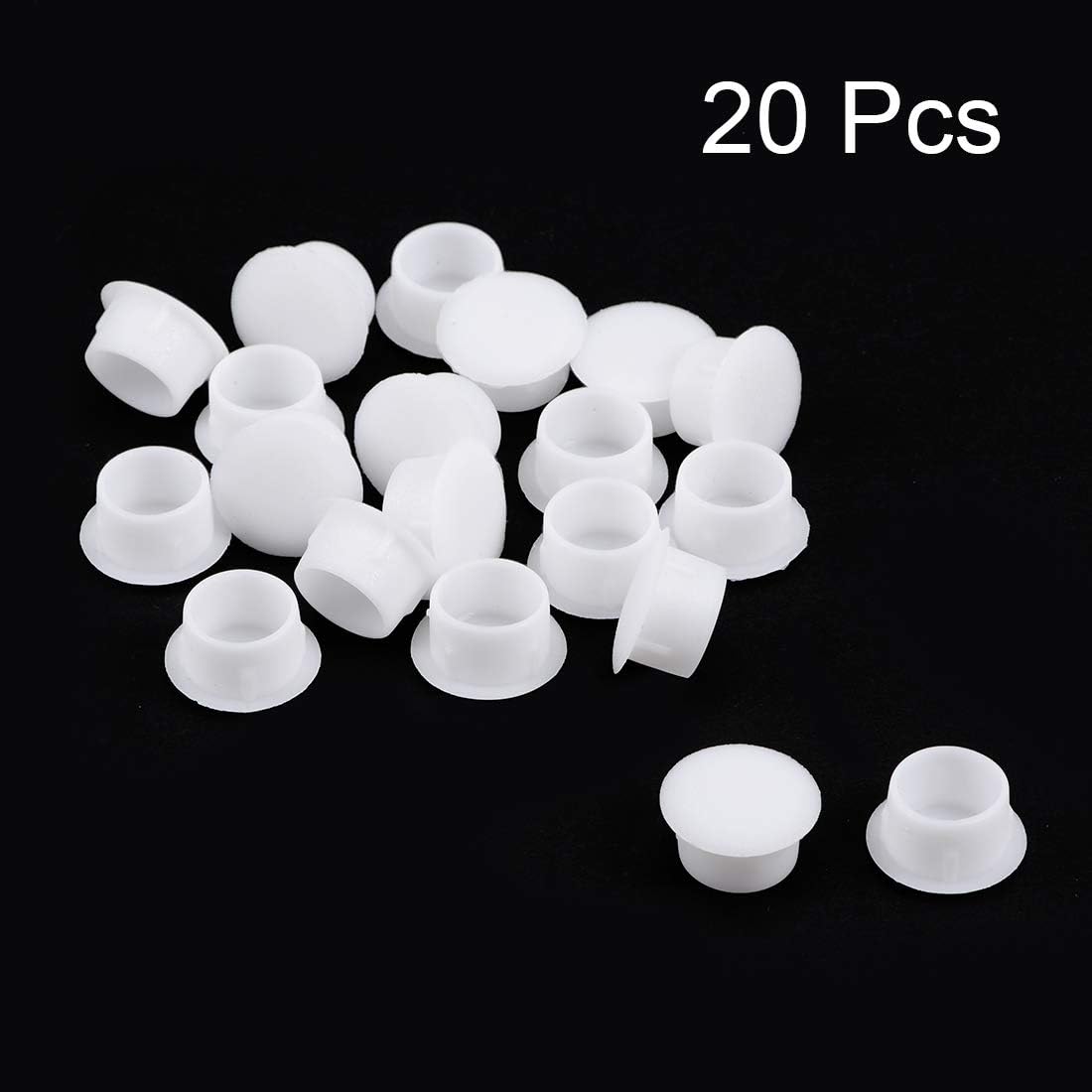 sourcing map Screw Cap Cover,20Pcs 12mm Dia White Plastic Locking Hole Plug Button Top Flush Type for Cabinet Cupboard Shelf - Image 3
