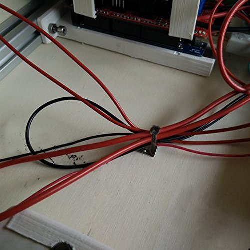 INNKER 100PCS UV Zip Tie Mount Pads Adhesive Backed Cable Ties Mounting Base Wire Cable Management (0.87in) Black Nylon 66 Hose conduit clamp Holder, 4-Way Entry - Thumbnail 5