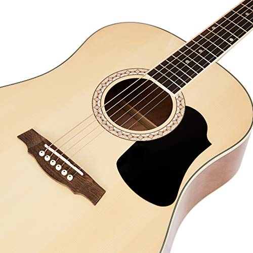 Amazon Basics Beginner Acoustic Guitar With Strings, Picks, Tuner