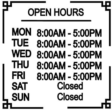 Store Hours Decal Business Decal Custom store hours sign Business Sign Decal (FA200) (Black)
