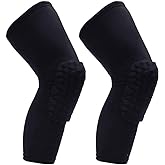PISIQI Knee Pads Compression Pads Long Leg Sleeve Collision Avoidance Brace Protection Knee Sleeve for Basketball Football Volleyball Cycling (1 Pair)
