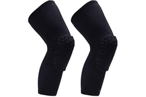 PISIQI Knee Pads Compression Pads Long Leg Sleeve Collision Avoidance Brace Protection Knee Sleeve for Basketball Football Volleyball Cycling (1 Pair)