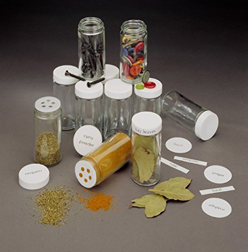 J.K. Adams 3-1/2-Ounce Flint Glass Spice Jar Set, 16-Piece