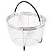 Steamer Basket for Instant Pot 5 Qt, Stainless Steel Mesh Strainer Steamer Insert with Silicone Handle and Feet, Must have Kitchen Accessories for Steaming Vegetables, Fruit and Eggs - (5/6 QT)