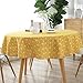 Lahome Geometric Series Pattern Tablecloth - Cotton Linen Round Table Cover Kitchen Dining Room Restaurant Party Decoration (Yellow Chessboard, Round - 60