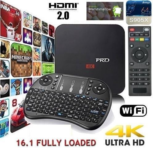 MXQ PRO S905 Smart TV BOX Android Quad Core 4K Media Player with I8 Smart Wireless Keyboard