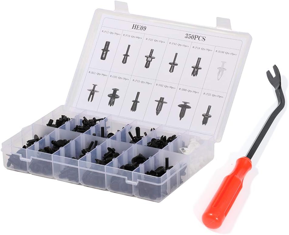SCITOO 350Pcs Bumper Retainer Clips Kit Car Fastener Rivet Door Trim Panel Clips fit for GM Toyota Honda Ford Chrysler,12 Sizes