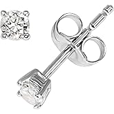 KOKAV 14K White Gold Natural Diamond 1/4 Ct Stud Earrings